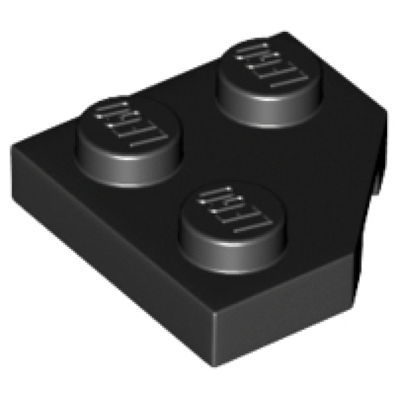 Wig, Plaat 2x2 afgesneden hoek Black